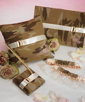 Camouflage Wedding Collection, Guest Book, Ring Pillow, Pen Set, Garter