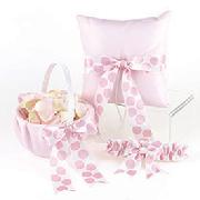 Tickled Pink Bridal Collection, Ring Pillow, Flower Girl Basket, Garter, Favour Boxes