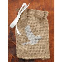 20820 Bird Burlap Favour Bags