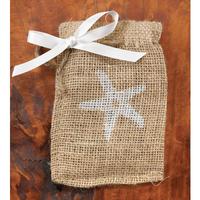 20822 Starfish Burlap Favour Bags