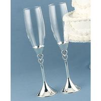 30180 Double Heart Toasting Flutes $37.99