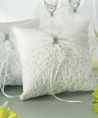 Bridal Tapestry Ring Pillows White or Ivory $39.98