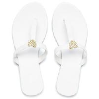 7219 T-Strap Sandal with Gold Crystal Heart $29.98