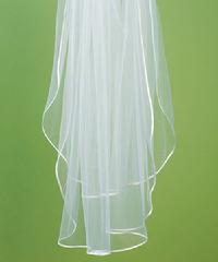 8226 Two Tier Soft Tulle Veil with Satin Ribbon Edge