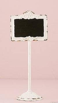 Tabletop Antique White Chalkboard Stand