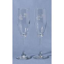 03133 Swirl Bride and Groom Champagne Toasting Flutes