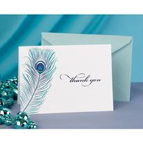 Peacock Feather Thank You Cards