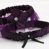 11235 Floral Fantasy Garter Set in Eggplant