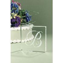 Etched Initial Cake Topper