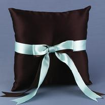 23903 Darling Duo Ring Pillow in Brown and Aqua $26.99