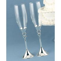 30180 Double Heart Toasting Flutes $37.99