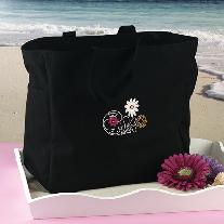 30453 Flower Tote Bags Pink or Black $14.99