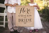 Rustic Here Comes the Bride Flower Girl Sign