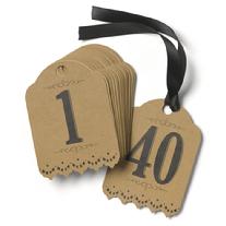 Vintage Kraft Table Number Tags