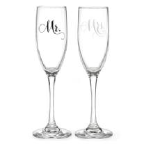 34989 Mr and Mrs Elegant Toasting Flutes