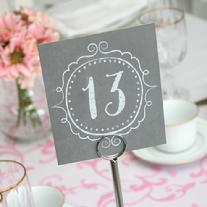 Vintage Grey Table Number Cards