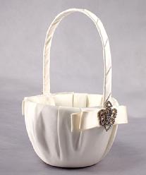 5037-79 Crowned Jewel Flower Girl Basket in Ivory