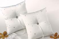 Scattered Pearls and Rhinestones Ring Pillows White or Ivory $34.98