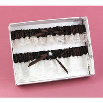 64159 Brown & Ivory Keepsake and Toss Garter Set