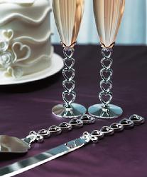 8438 Stacked Heart Cake Knife Set