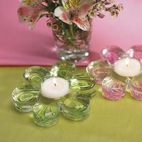 8463 Flower Shaped Glass Tea Light Holder