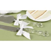 86302 Faceted Acrylic Handle Cake Knife Set