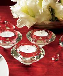 8716 Diamond Shaped Crystal Tea Light Holders