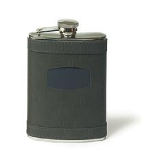 9342 Charcoal Grey Faux Leather Flask