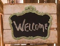 Vintage Framed Chalkboard on Faux Wood