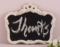 Chalkboard in Aged White Vintage Frame