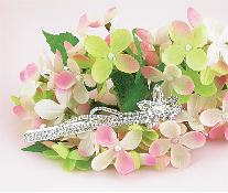 HB39-12 Crystal Flower Hair Barrette 