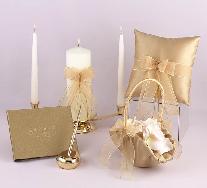 Heart of Gold Wedding Collection, Ring Pillow, Guest Book, Pen Set, Flower Girl Basket