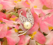 P1210-12 Crystal and Pearl Brooch $19.99