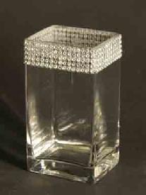 Square Rhinestone Vase