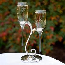 20772 Raindrop Toasting Flutes with Swirl Stand