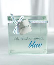 8537-Something Blue Glass Coaster Set $2.98