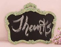 Chalkboard in Aged Green Vintage Frame