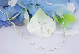 135-10 Classic Wave Chain &amp; Earring Set