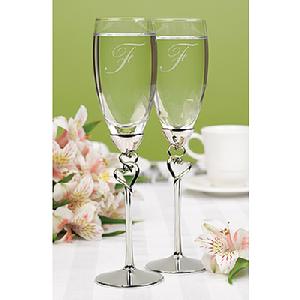 10011 Entwined Hearts Champagne Toasting Flutes