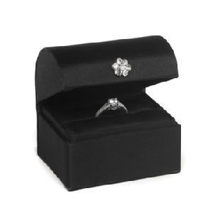 Black Treasure Chest Ring Box