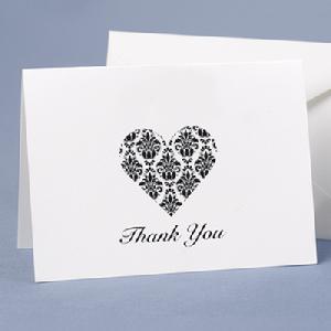 20656 Damask Heart Thank You Cards