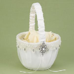 29715 Sparkling Elegance Flower Girl Basket in Ivory