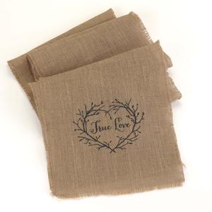 True Love Burlap Table Runner