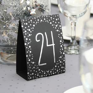 Silver Polka Dot Table Number Tent Cards