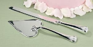 Reflective Heart Cake Knife Set