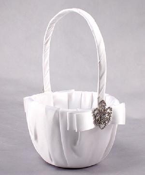 5037-08 Crowned Jewel Flower Girl Basket in White