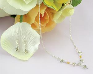 8135 Crystal Floral Necklace and Earrings