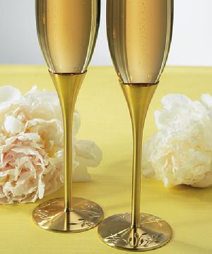 8702 Venice Champagne Toasting Flutes in Gold