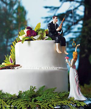 9014 Hooked on Love Cake Topper