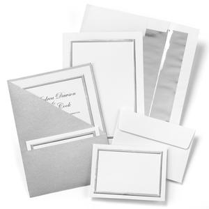 Silver Shimmer Folder Invitation Kit